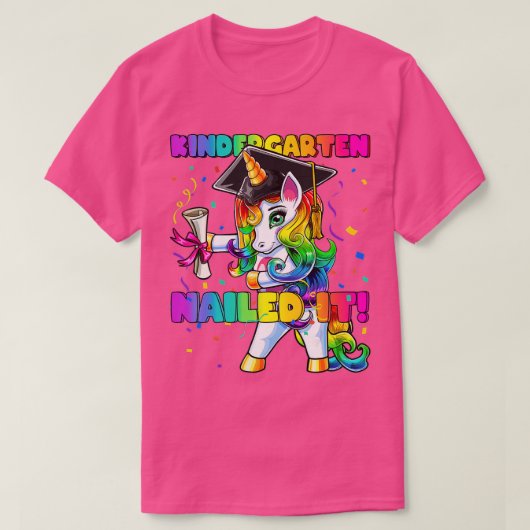 Flosing Unicorn幼稚園の卒業式キャップギフト Tシャツ (デザイン正面)