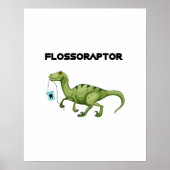 Floss Flossoraptor Hygiene Dental Funny -Dentist ポスター (正面)