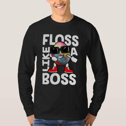 Floss Like A Boss Flossing Egg Sunglasses Happy Ea Tシャツ (正面)