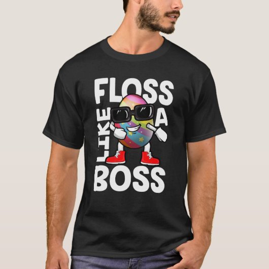 Floss Like A Boss Flossing Egg Sunglasses Happy Ea Tシャツ (正面)