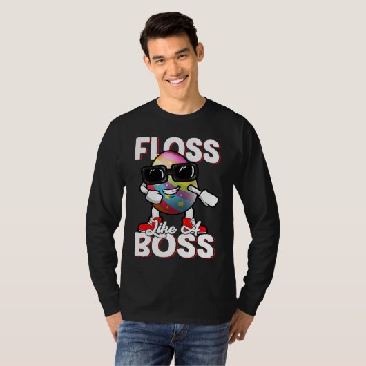 Floss Like A Boss Flossing Egg Sunglasses Happy Ea Tシャツ (正面フル)