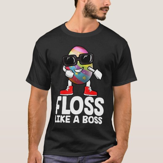 Floss Like A Boss Flossing Egg Sunglasses Happy Ea Tシャツ (正面)