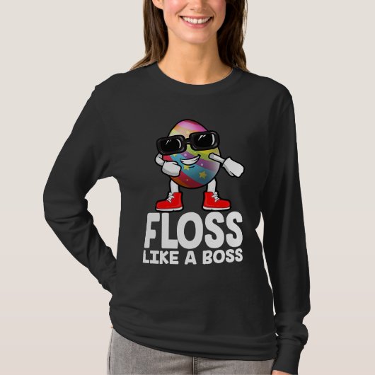 Floss Like A Boss Flossing Egg Sunglasses Happy Ea Tシャツ (正面)