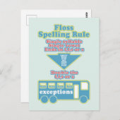 Floss Rule Phonics学の英語 ポストカード (正面/裏面)