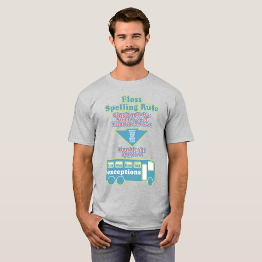 Floss Rule Phonics学の英語 Tシャツ (正面フル)