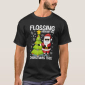 Flossing Around The Christmas Tree Santa Claus Flo Tシャツ (正面)