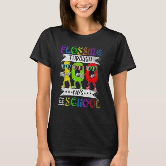 Flossing through 100 Days of School 100th Day Smar Tシャツ (正面)