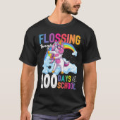 Flossing Through 100 Days Of School Flossing Unico Tシャツ (正面)