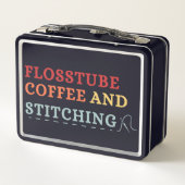 Flosstube Coffee And Stitching - Cross Stitcher  メタルランチボックス (裏面)