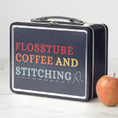 Flosstube Coffee And Stitching - Cross Stitcher  メタルランチボックス (インサイチュ)