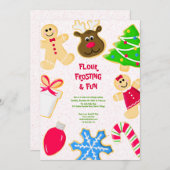 Flour Frosting Fun Kids Cookie Exchange Party 招待状 (正面/裏面)