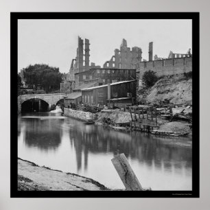 Flour Mill by the James River & Richmond, VA 1865 ポスター
