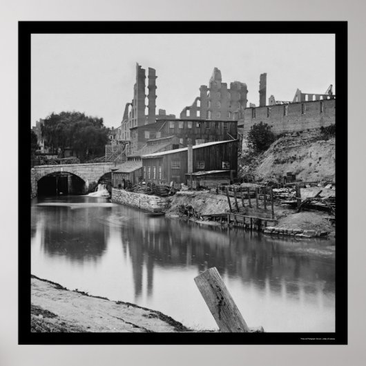 Flour Mill by the James River & Richmond, VA 1865 ポスター (正面)