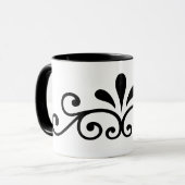 Flourish black design マグカップ (正面左)