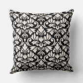 Flourish Damask 2Way Big Ptn Black + Cream クッション (裏面)