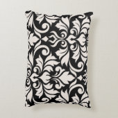 Flourish Damask Art I 2Way Black + Cream アクセントクッション (裏面(縦))