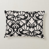 Flourish Damask Art I 2Way Black + Cream アクセントクッション (裏面)
