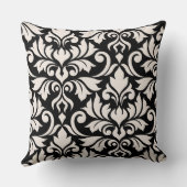 Flourish Damask Art I 2Way Black + Cream クッション (裏面)