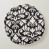 Flourish Damask Art I 2Way Black + Cream ラウンドクッション (裏面)