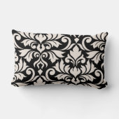 Flourish Damask Art I 2Way Black + Cream ランバークッション (裏面)