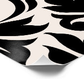 Flourish Damask Art I Black on Cream ポスター (コーナー)