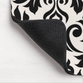 Flourish Damask Art I Black on Cream マウスパッド (コーナー)