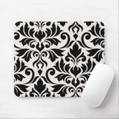 Flourish Damask Art I Black on Cream マウスパッド (マウス)