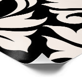 Flourish Damask Art I Cream on Black ポスター (コーナー)