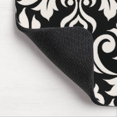 Flourish Damask Art I Cream on Black マウスパッド (コーナー)