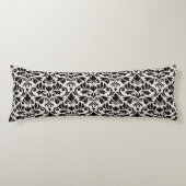 Flourish Damask Big Pattern Black on Cream ボディピロー (正面)