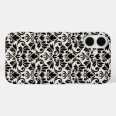 Flourish Damask Big Pattern Black on Cream Case-Mate iPhoneケース (裏面 (横))