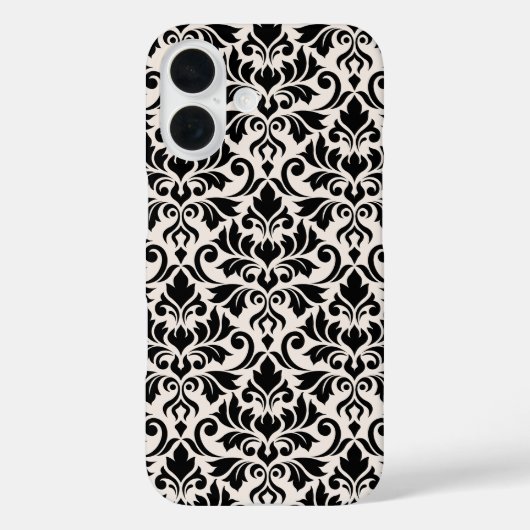 Flourish Damask Big Pattern Black on Cream Case-Mate iPhoneケース (裏面)