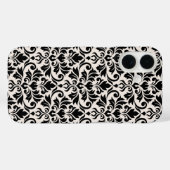 Flourish Damask Big Pattern Black on Cream Case-Mate iPhoneケース (裏面 (横))