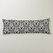 Flourish Damask Pattern Black on Cream ボディピロー (裏面)