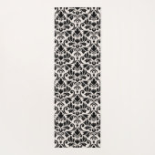 Flourish Damask Pattern Black on Cream ヨガマット (裏面)