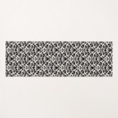 Flourish Damask Pattern Black on Cream ヨガマット (正面(横))