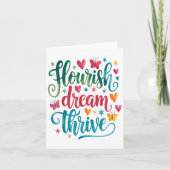 Flourish Dream Thrive Motivational  カード (正面)