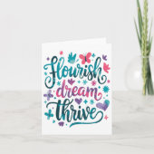 Flourish Dream Thrive Motivational  カード (正面)
