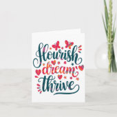 Flourish Dream Thrive Motivational  カード (正面)