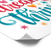 Flourish Dream Thrive Motivational ポスター (角)