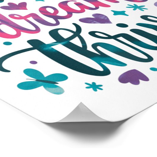 Flourish Dream Thrive Motivational  ポスター (角)