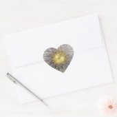 Flourish With Gold Modern Abstract Fractal Flower ハートシール (封筒)