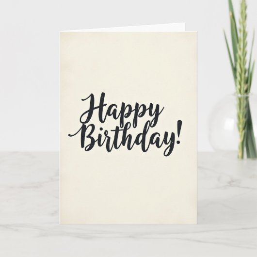 Flourished Script 誕生日カード カード (正面)