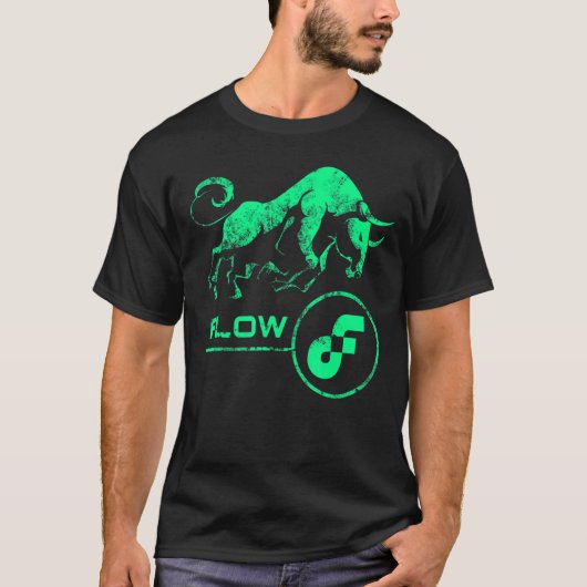 FLOW crypto BULLRUN HODL億万長者トークンヴィンテージ Tシャツ (正面)
