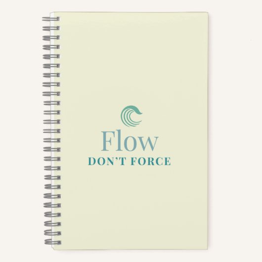 Flow Don’t Force Minimal Motivational Notebook ノートブック (正面)
