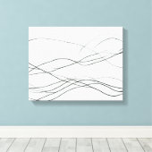 Flow of Lines – Minimalist Abstract Black Line Art キャンバスプリント (インサイチュ (ウッドフロア))