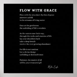 Flow with Grace Faith詩の壁アートのポスター装飾 ポスター