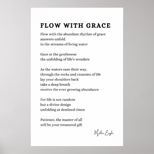 Flow with Grace Faith詩の壁アートのポスター装飾 ポスター (正面)