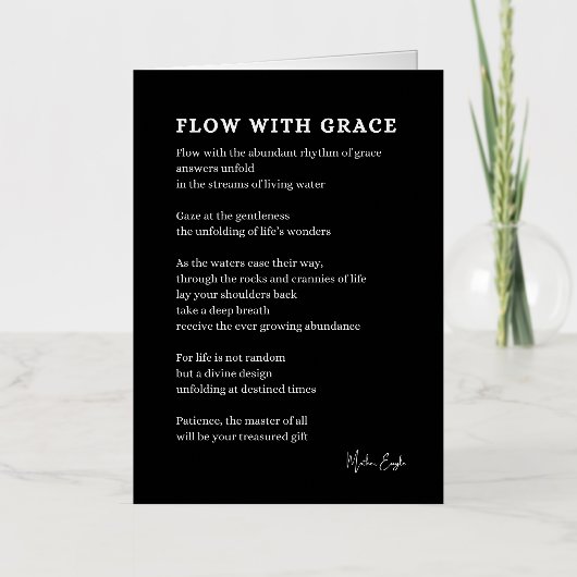 Flow with Grace Faith 詩 箔グリーティングカード (正面)