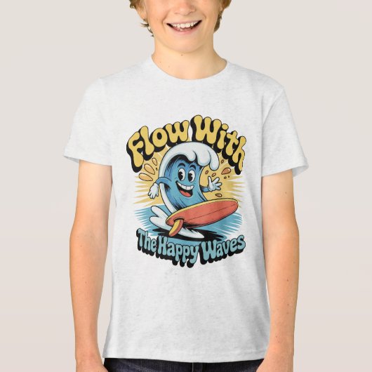 Flow With The Happy Waves Kids Surf Shirt トライブレンドＴシャツ (正面)